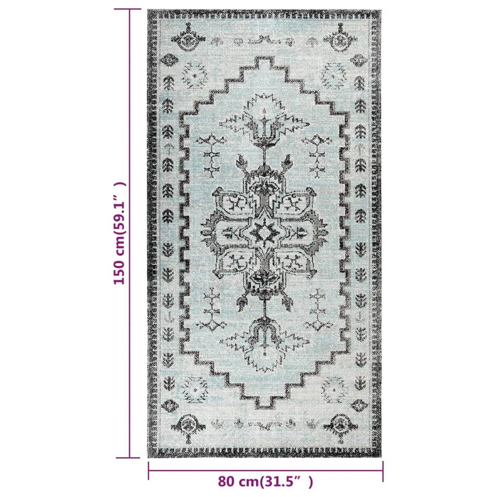 Outdoor-Teppich Flachgewebe 80x150 cm Grün und Grau