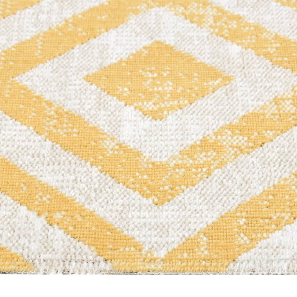 Outdoor-Teppich Flachgewebe 115x170 cm Gelb und Beige