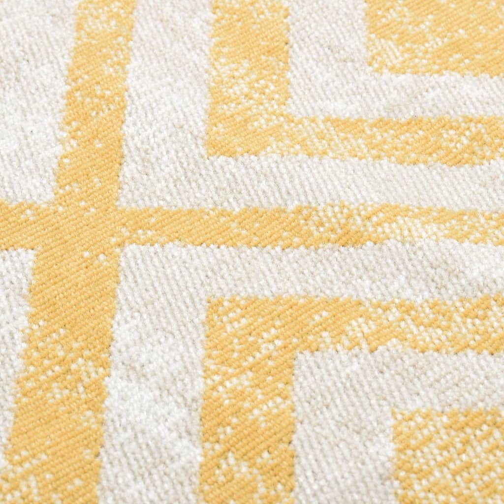 Outdoor-Teppich Flachgewebe 115x170 cm Gelb und Beige