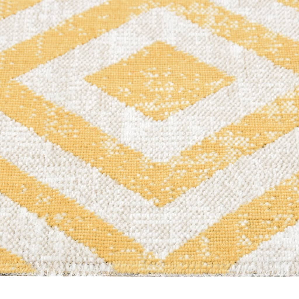 Outdoor-Teppich Flachgewebe 100x200 cm Gelb und Beige