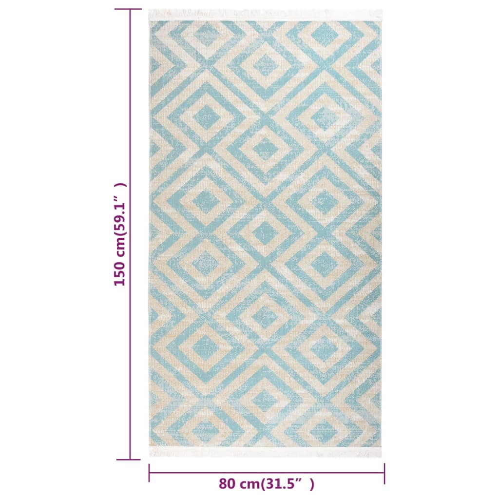 Outdoor-Teppich Flachgewebe 80x150 cm Grün und Beige