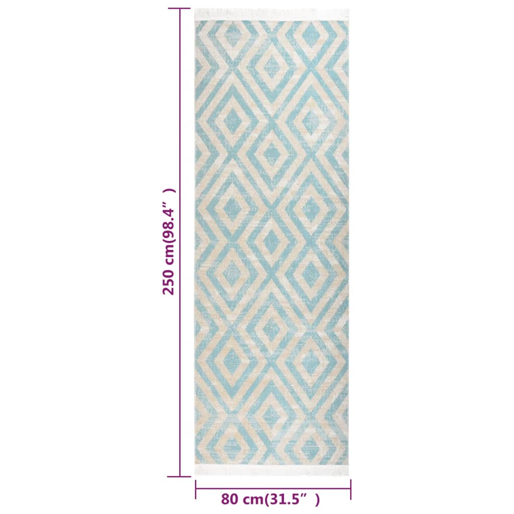 Outdoor-Teppich Flachgewebe 80x250 cm Grün und Beige