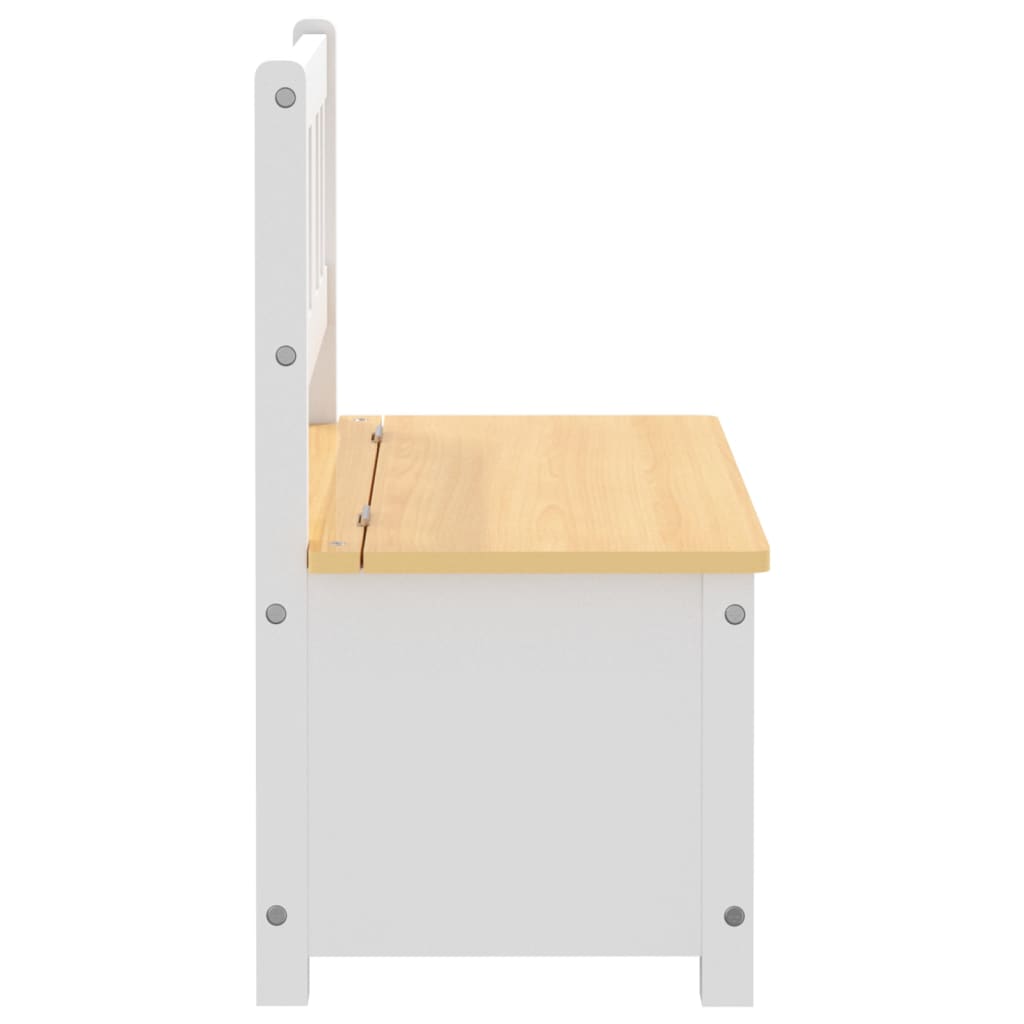 Banc enfant avec rangement blanc et beige 60x30x55 cm MDF