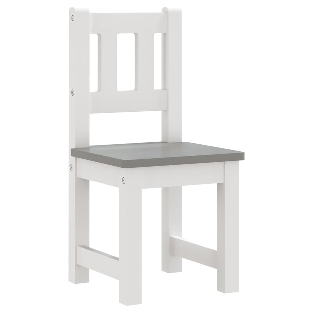 Ensemble de sièges pour enfants 4 pièces en MDF blanc et gris