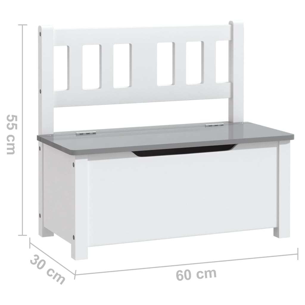 Ensemble de sièges pour enfants 4 pièces en MDF blanc et gris