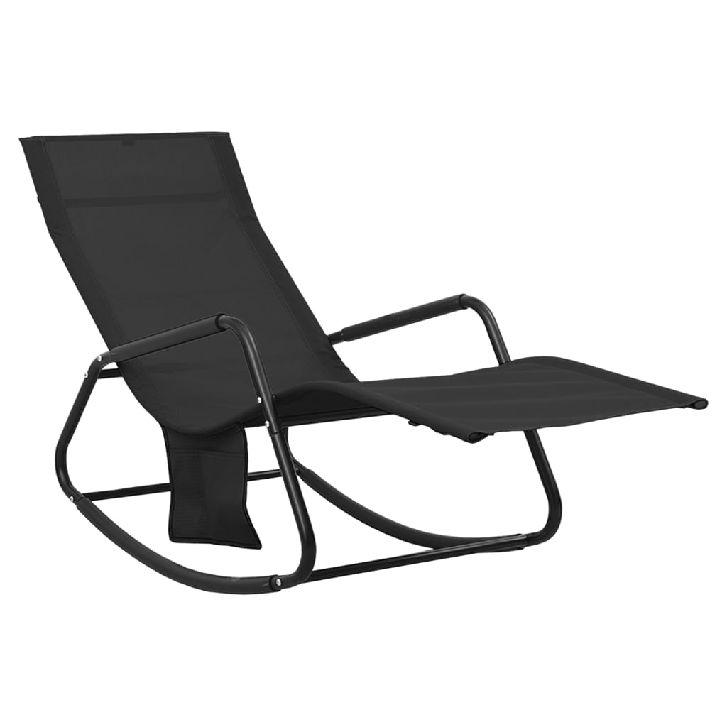Bain de soleil acier et textilène noir