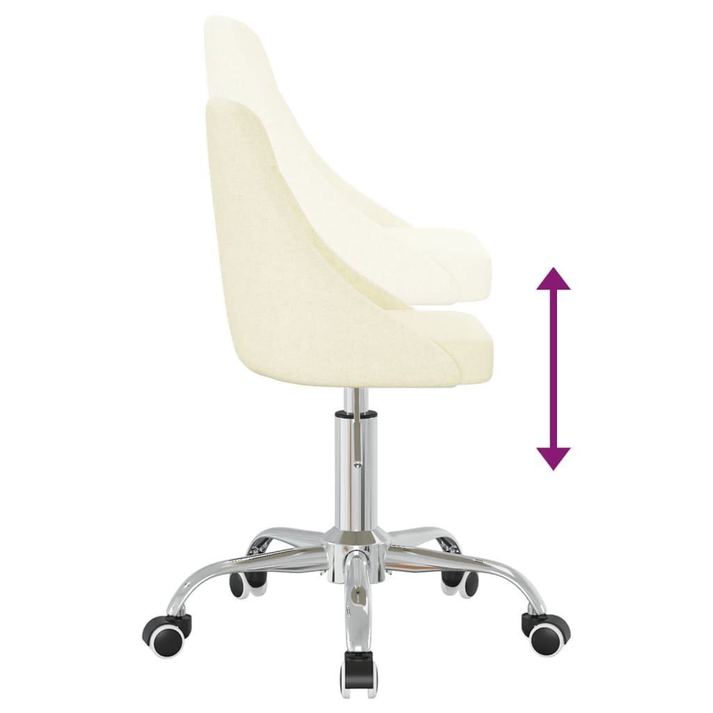 Bürostuhl Drehbar Creme Stoff