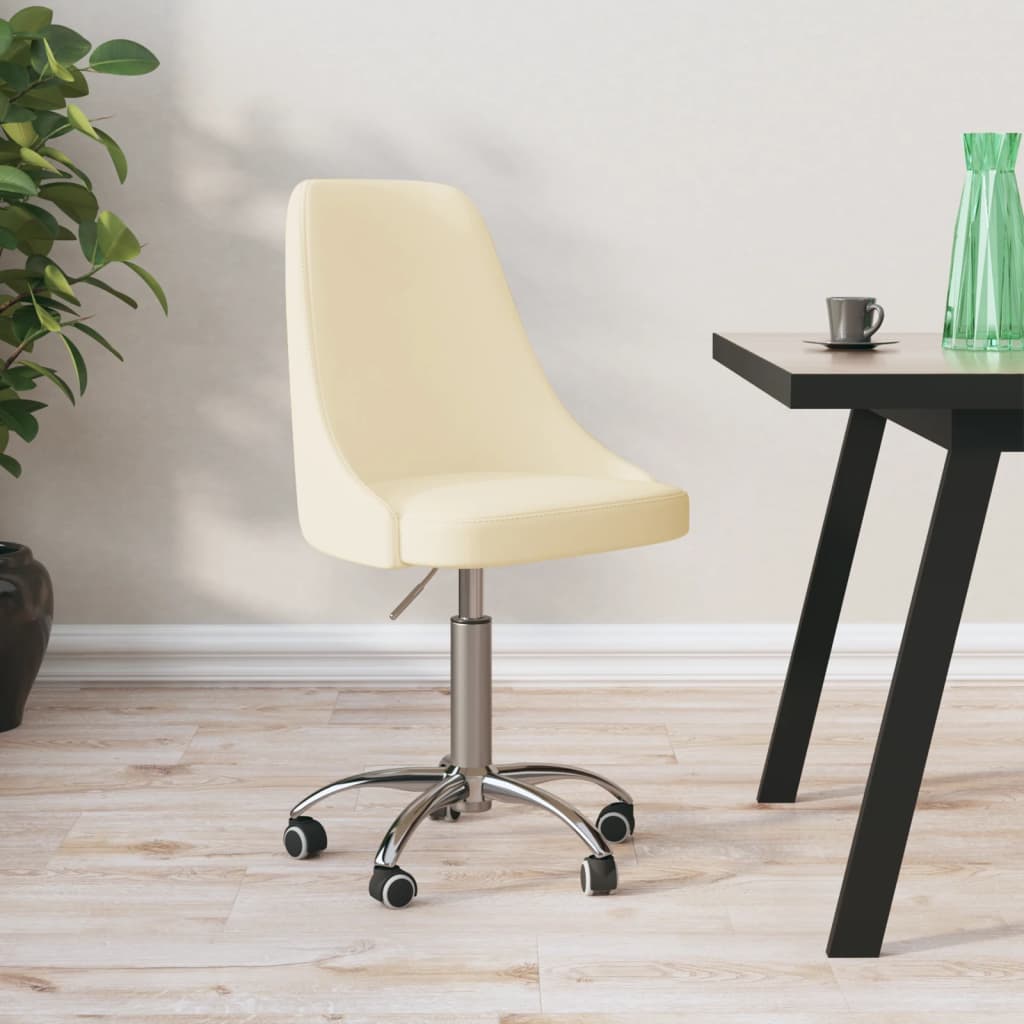 Bürostuhl Drehbar Creme Stoff