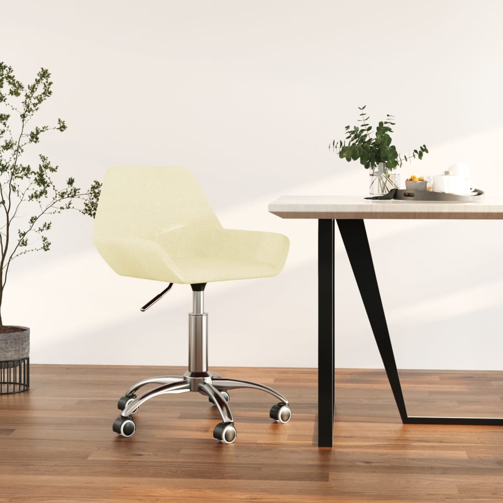 Bürostuhl Drehbar Creme Stoff