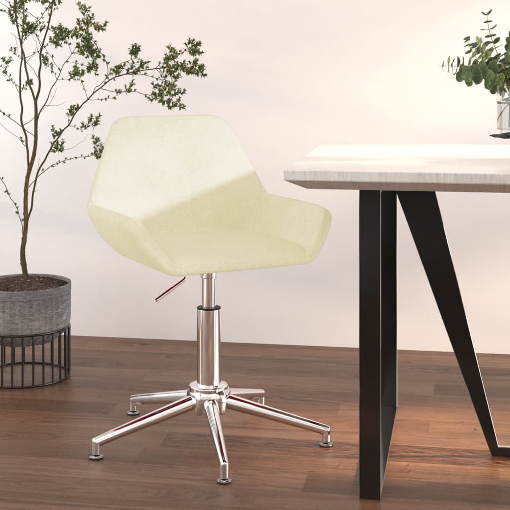 Bürostuhl Drehbar Creme Stoff