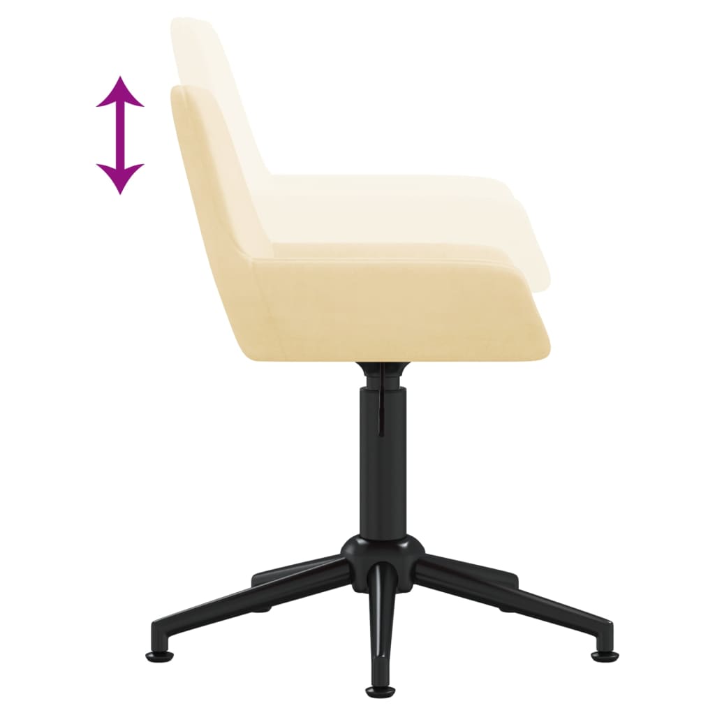 Bürostuhl Drehbar Creme Samt