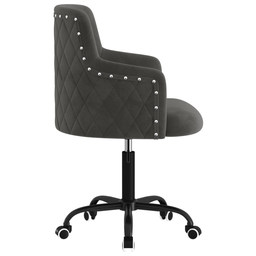 Bürostuhl Drehbar Dunkelgrau Samt