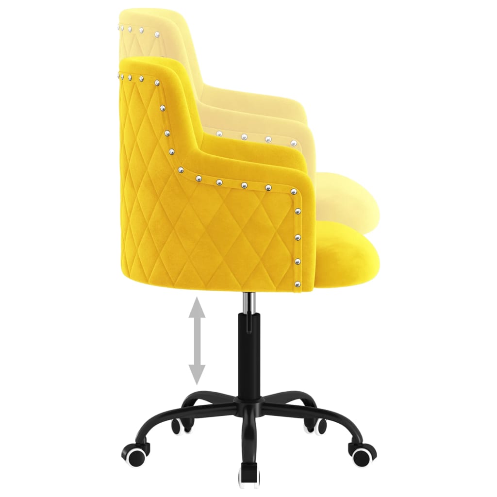 Bürostuhl Drehbar Senfgelb Samt