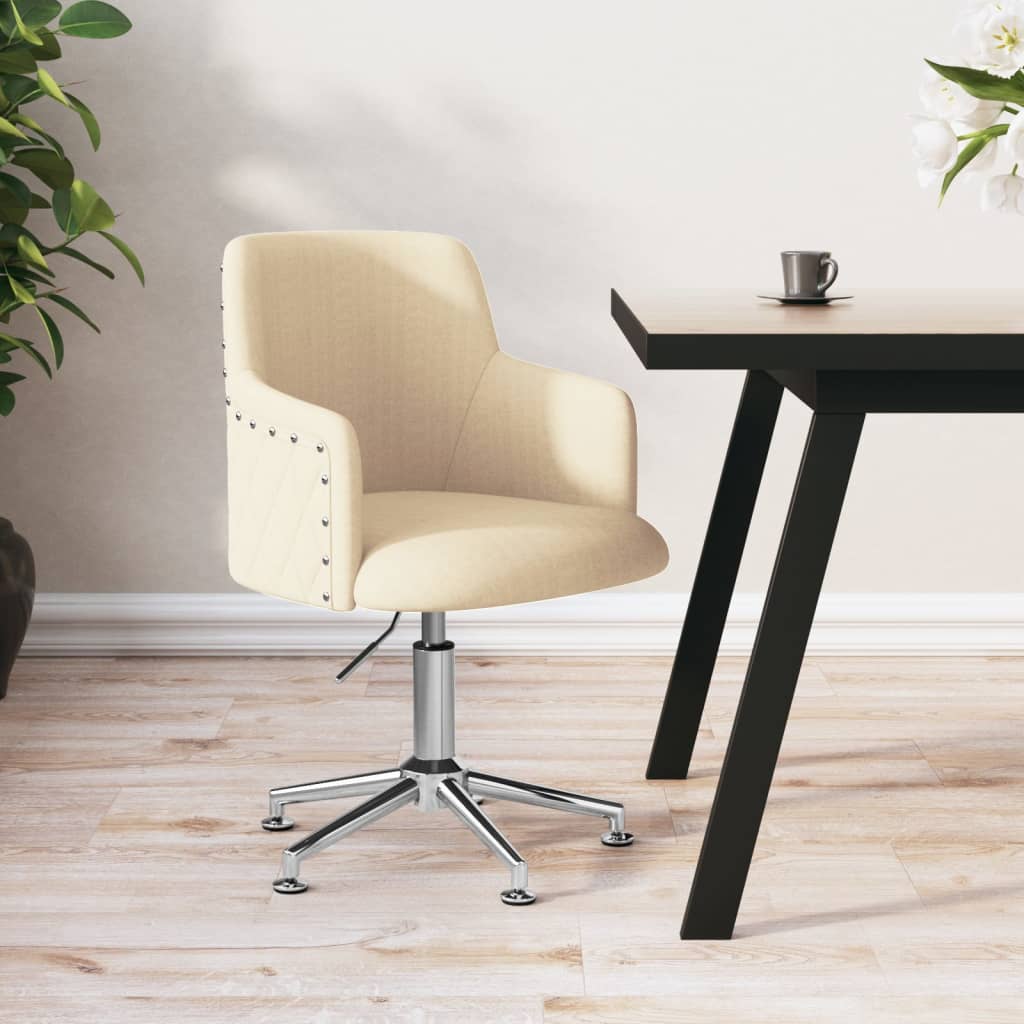 Bürostuhl Drehbar Creme Stoff