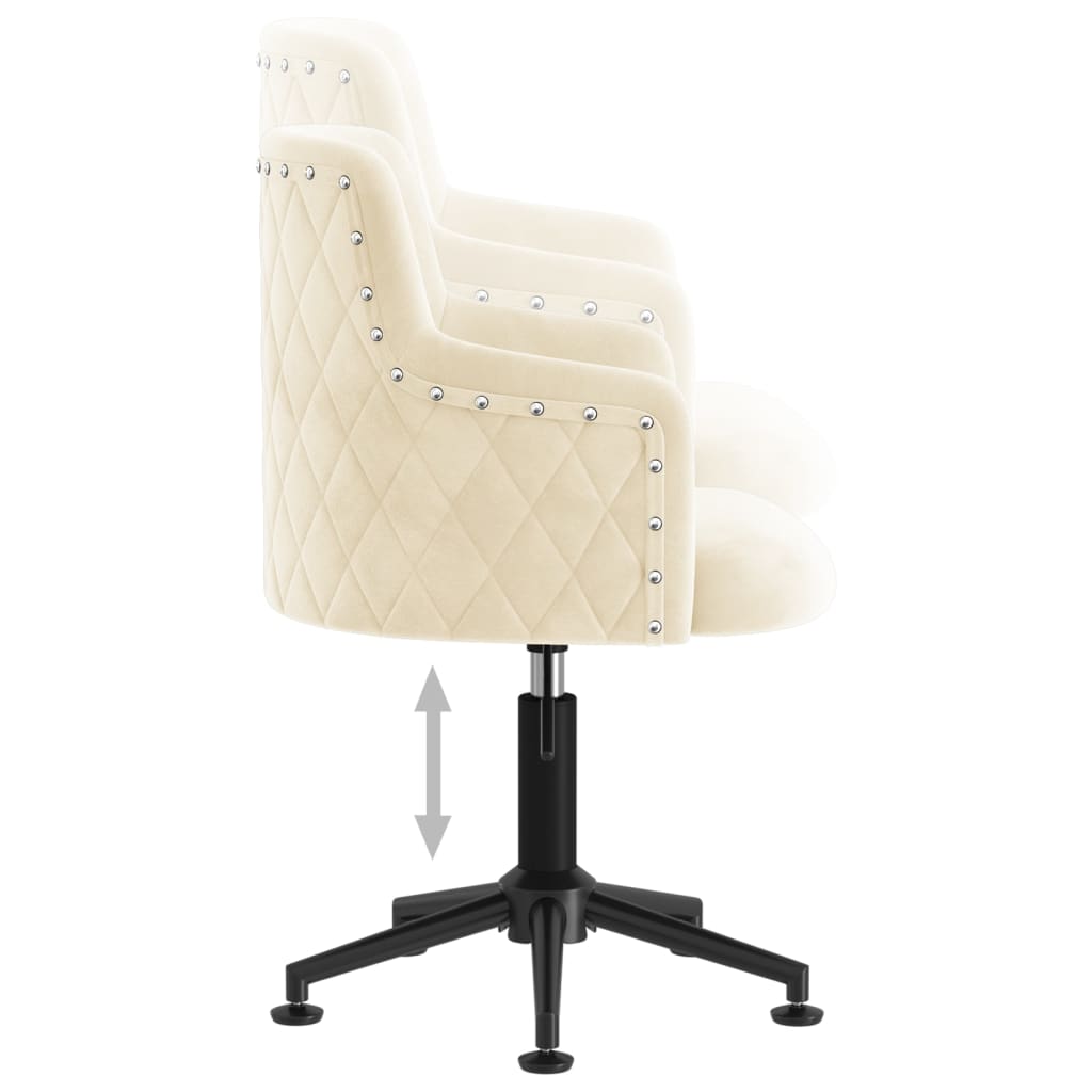 Bürostuhl Drehbar Creme Samt