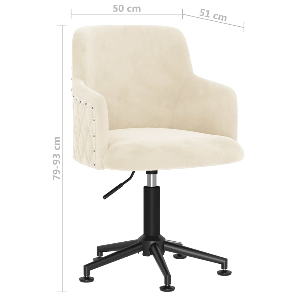 Bürostuhl Drehbar Creme Samt