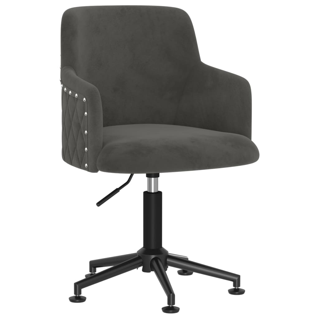 Bürostuhl Drehbar Dunkelgrau Samt