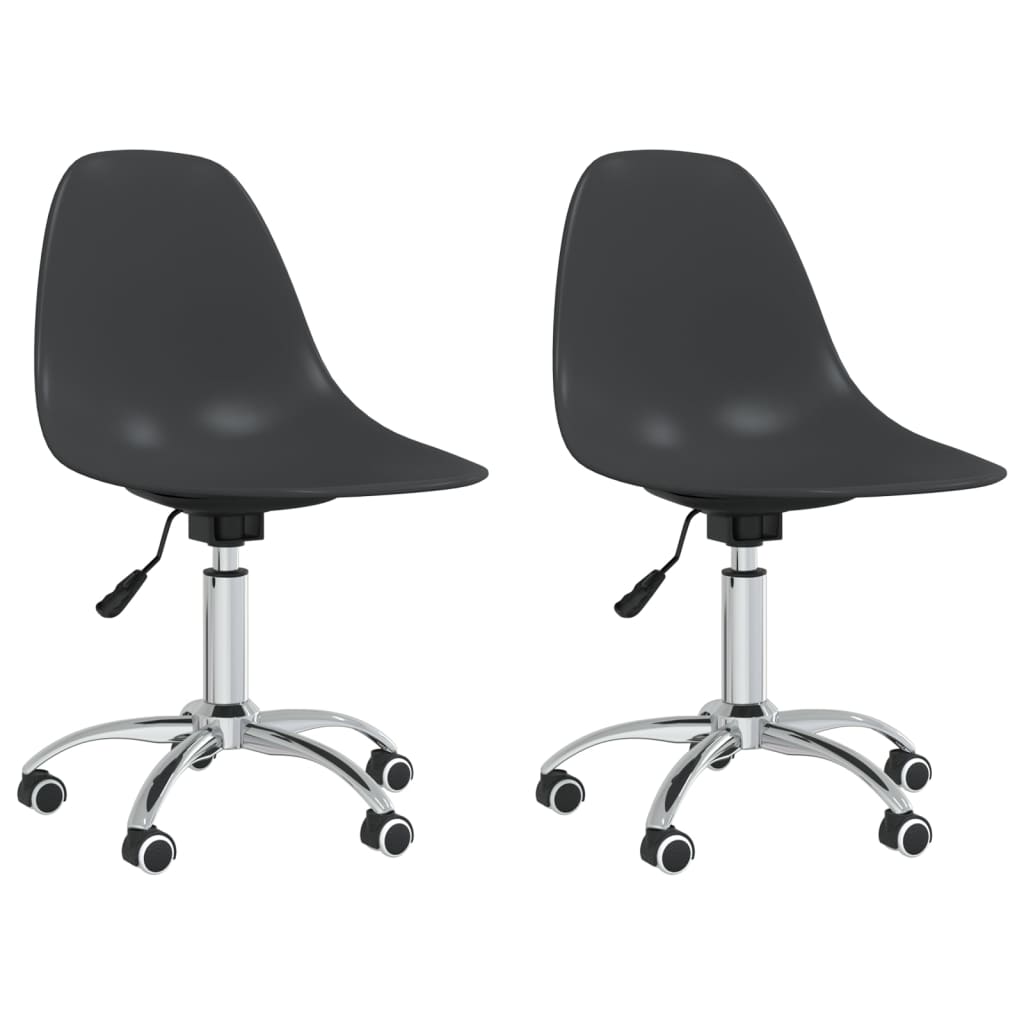 Dining chairs 2 pcs. Swivel light grey PP