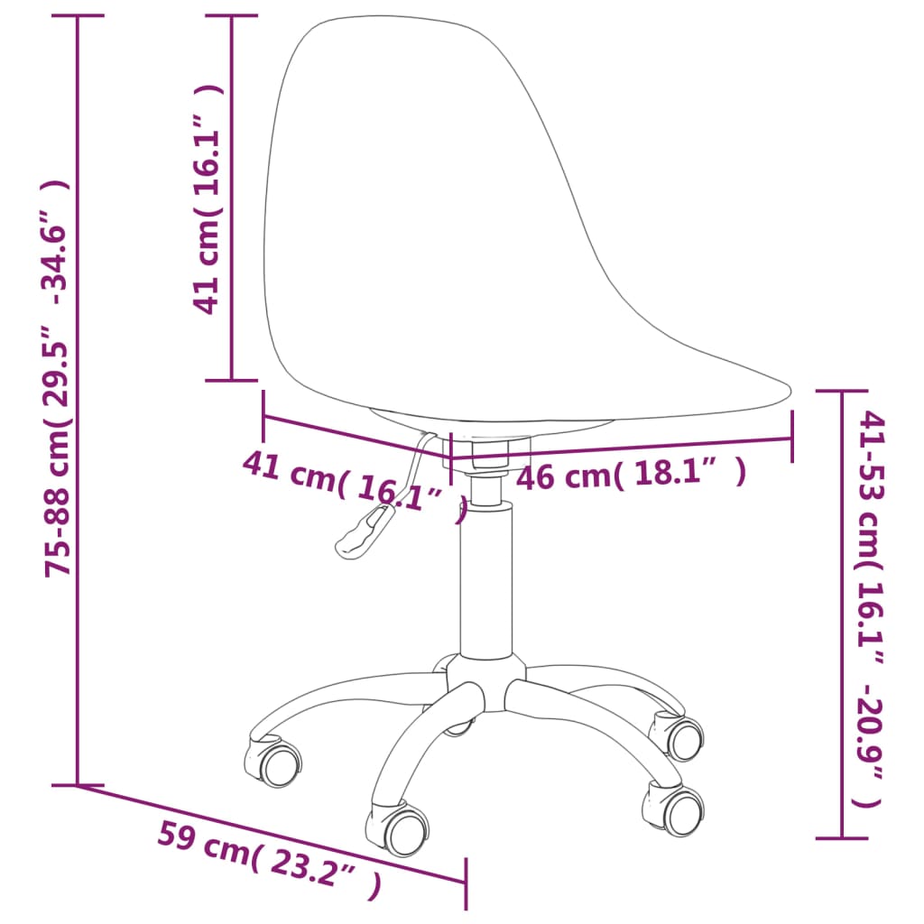Dining chairs 2 pcs. Swivel light grey PP