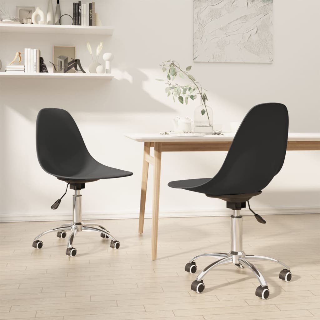 Dining chairs 2 pcs. Swivel light grey PP