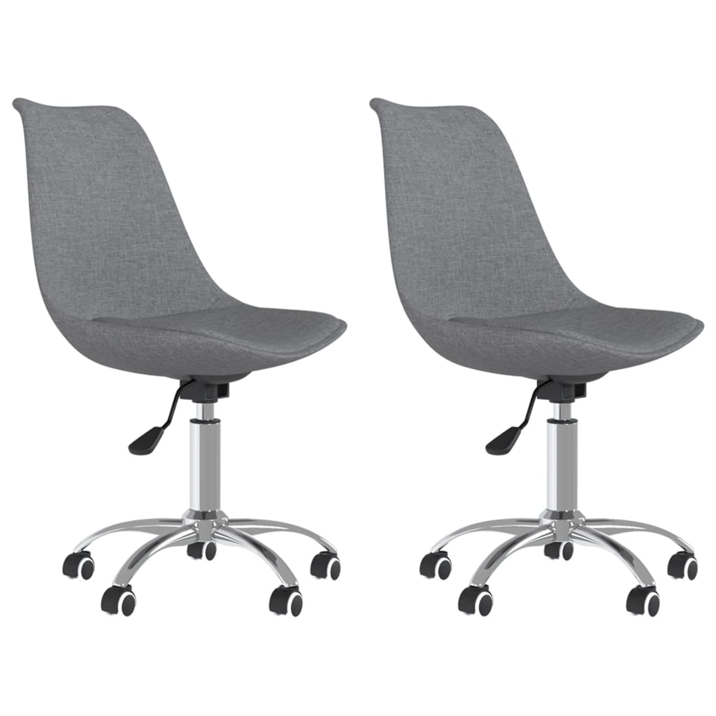 Dining chairs 2 pcs. Swivel light grey fabric