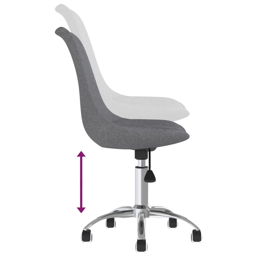 Dining chairs 2 pcs. Swivel light grey fabric