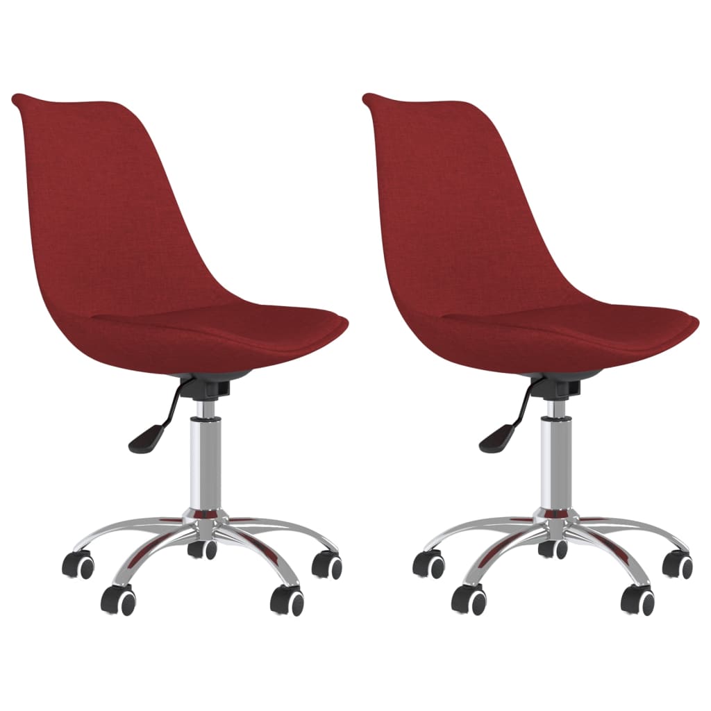 Dining chairs 2 pcs. Swivel wine red fabric