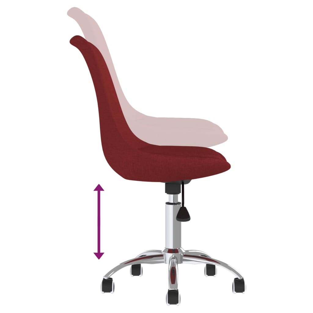 Dining chairs 2 pcs. Swivel wine red fabric