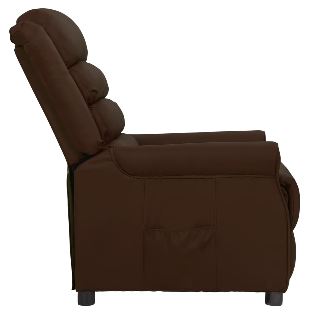 Relaxsessel Braun Kunstleder