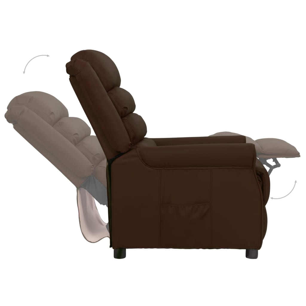 Relaxsessel Braun Kunstleder