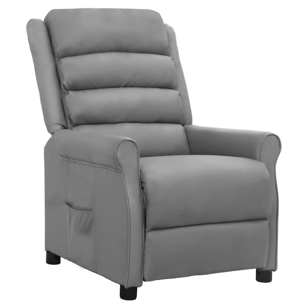 Relaxsessel Grau Kunstleder