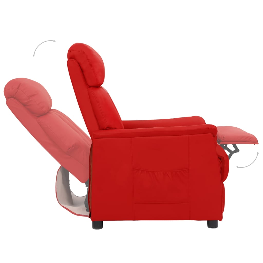 Relaxsessel Weinrot Kunstleder