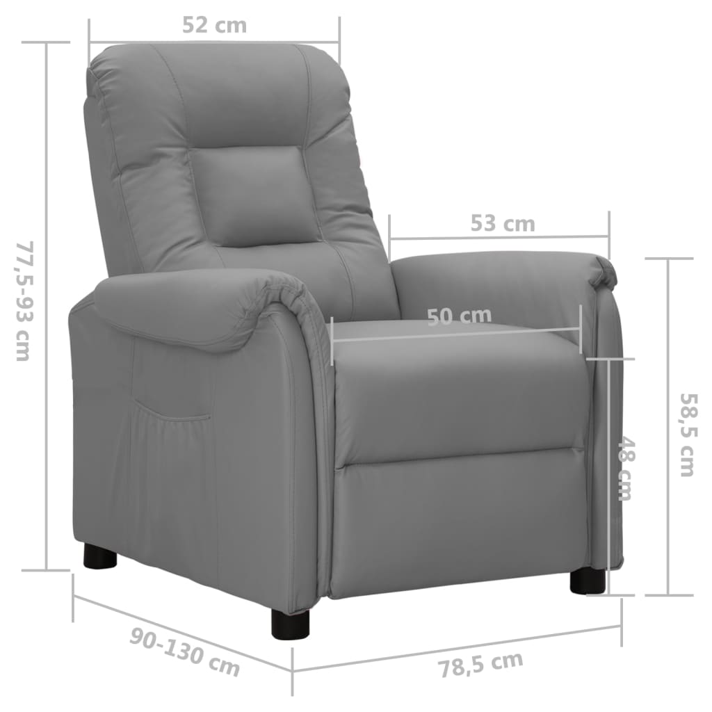 Relaxsessel Grau Kunstleder