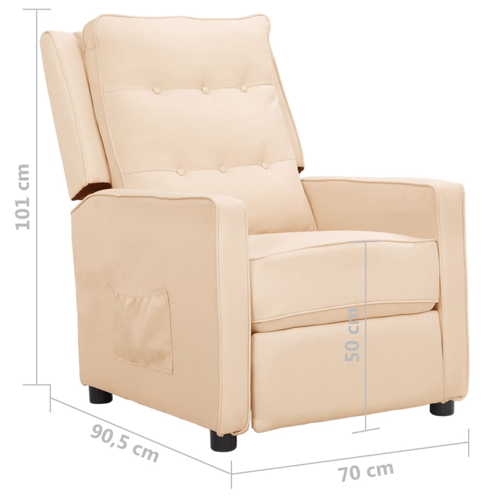 Relaxsessel Creme Stoff