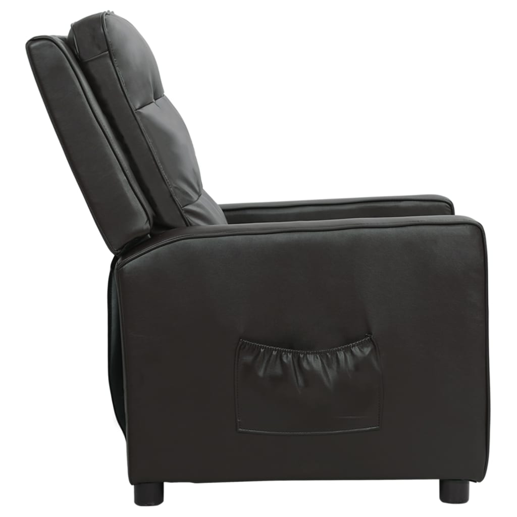 Relaxsessel Schwarz Glänzendes Kunstleder
