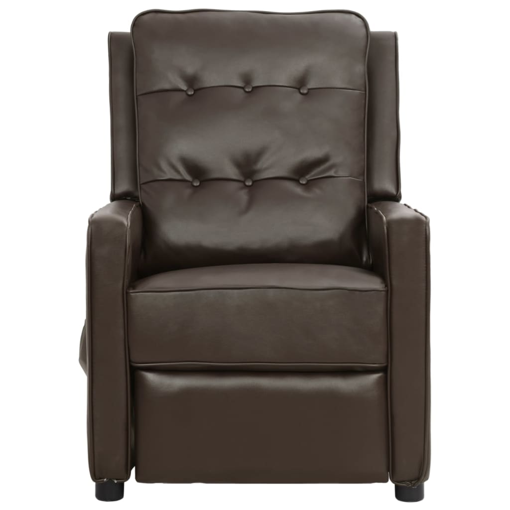 Relaxsessel Braun Glänzendes Kunstleder