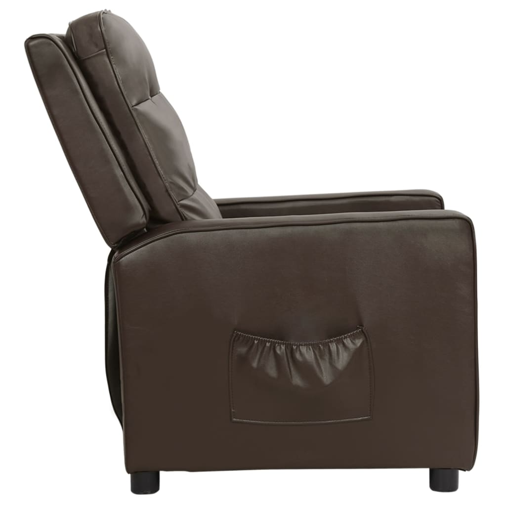 Relaxsessel Braun Glänzendes Kunstleder