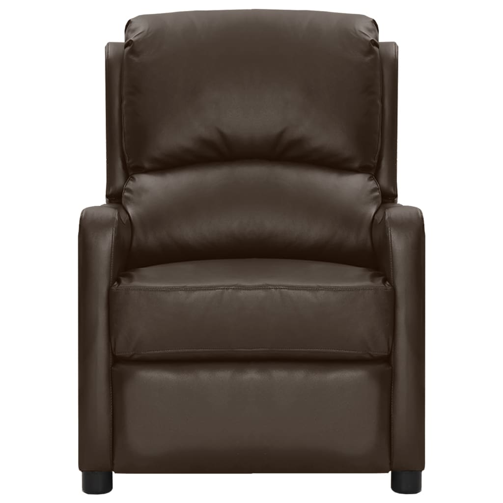 Relaxsessel Braun Glänzendes Kunstleder