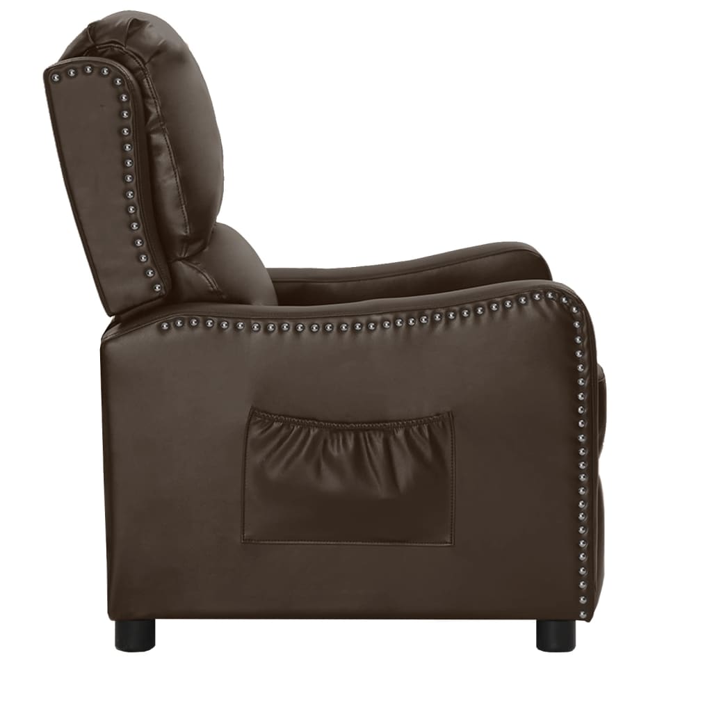 Relaxsessel Braun Glänzendes Kunstleder