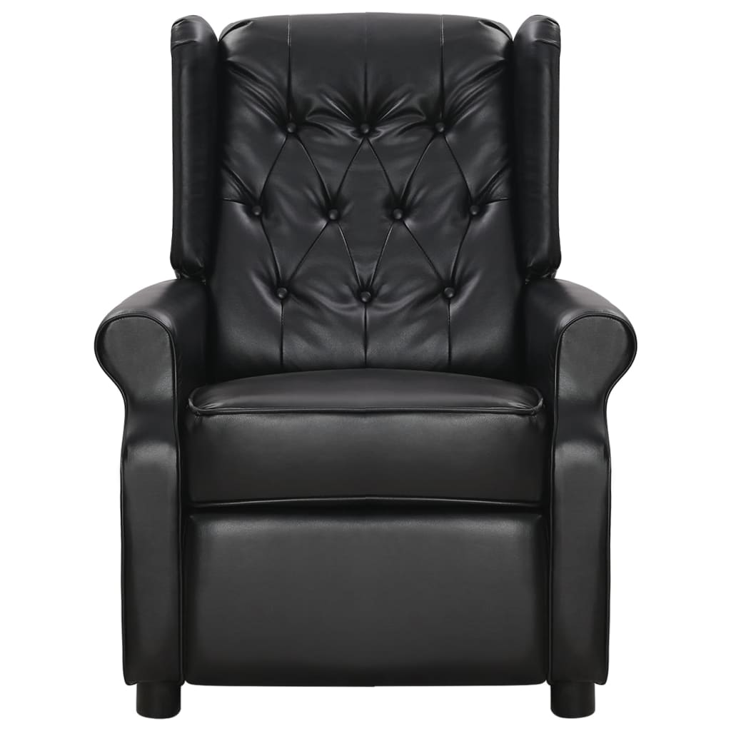 Relaxsessel Schwarz Glänzendes Kunstleder