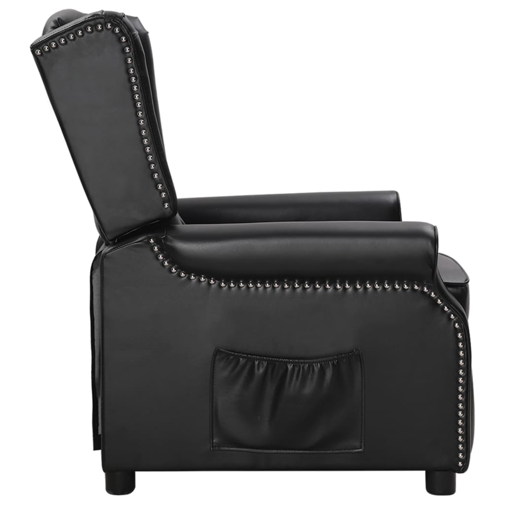 Relaxsessel Schwarz Glänzendes Kunstleder