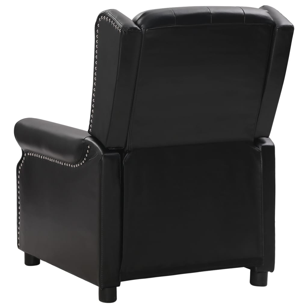 Relaxsessel Schwarz Glänzendes Kunstleder