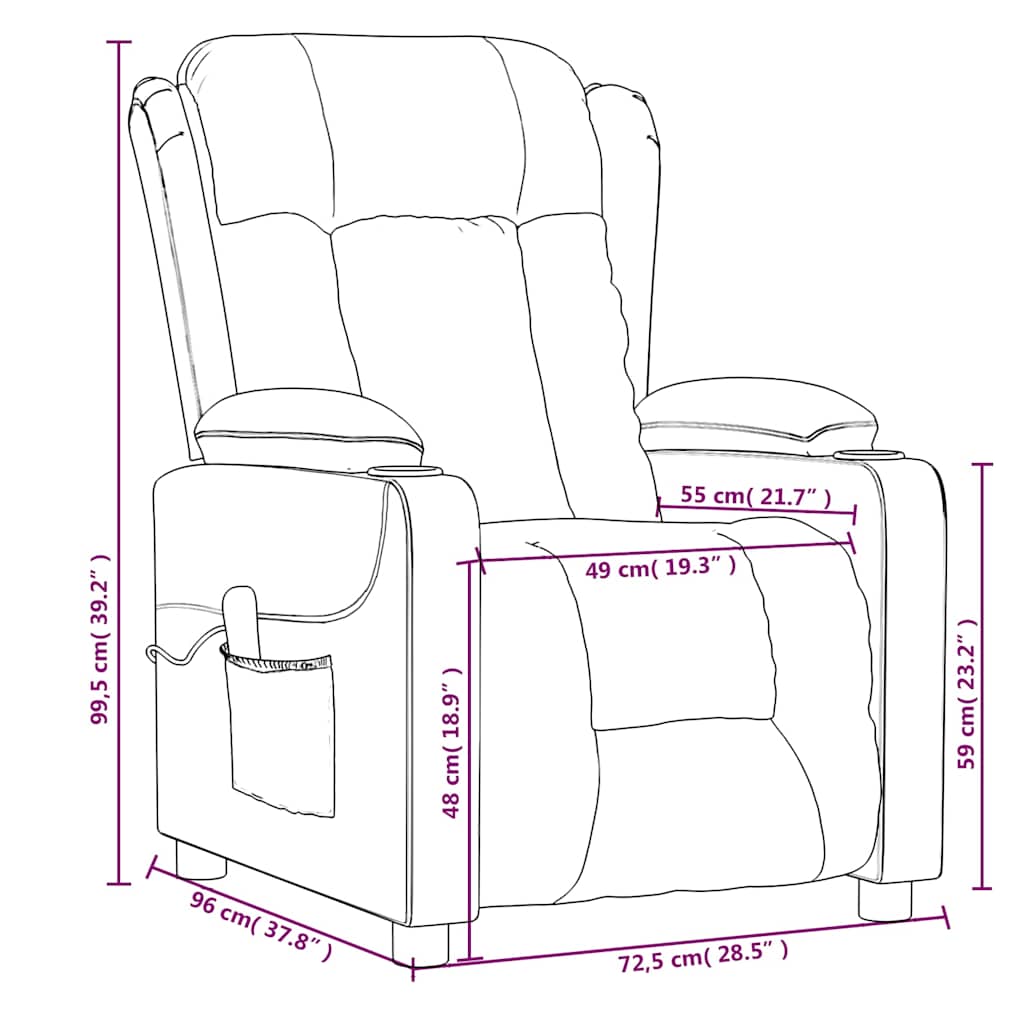 Massagesessel Braun Stoff