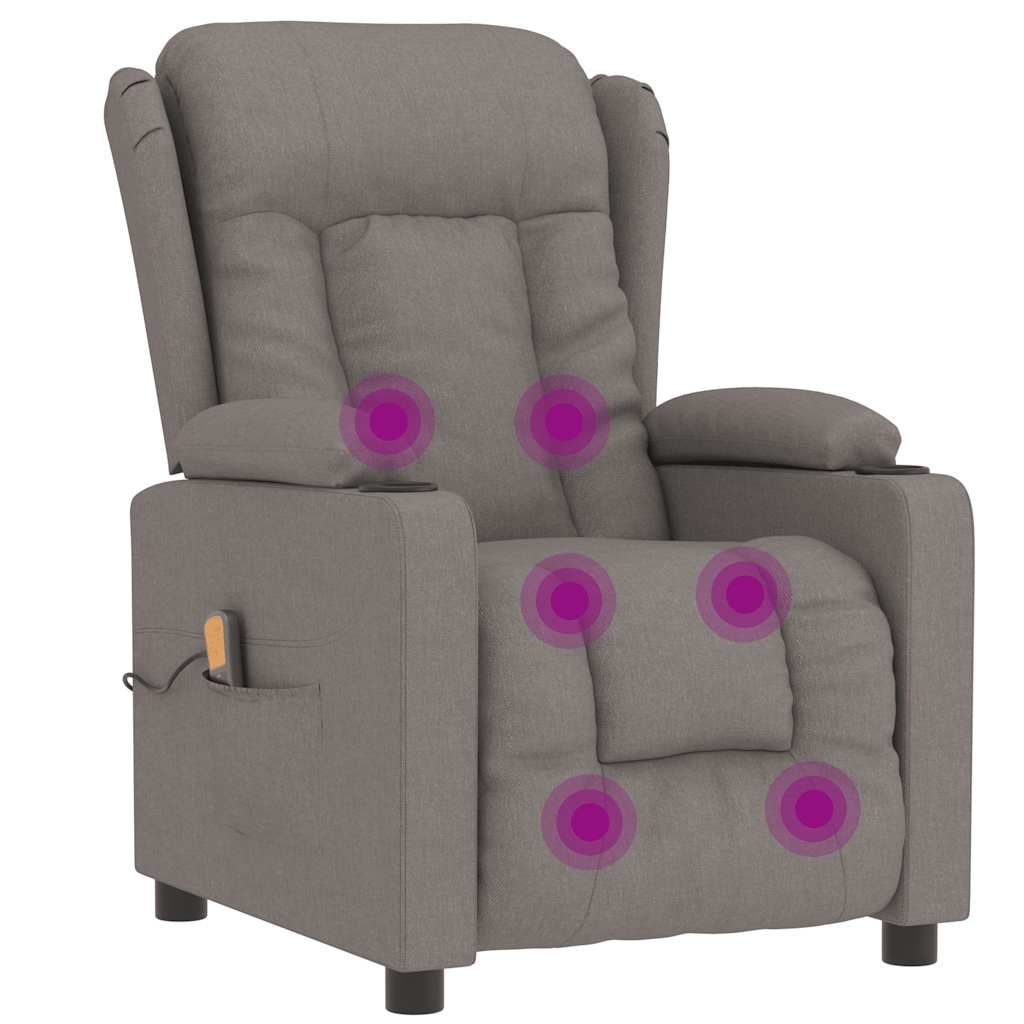Massagesessel Taupe Stoff