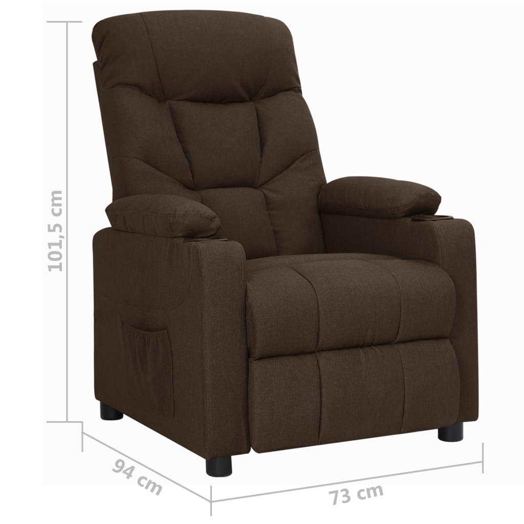 Relaxsessel Dunkelbraun Stoff