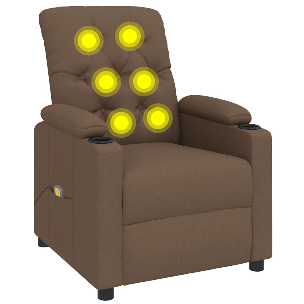 Massagesessel Braun Stoff