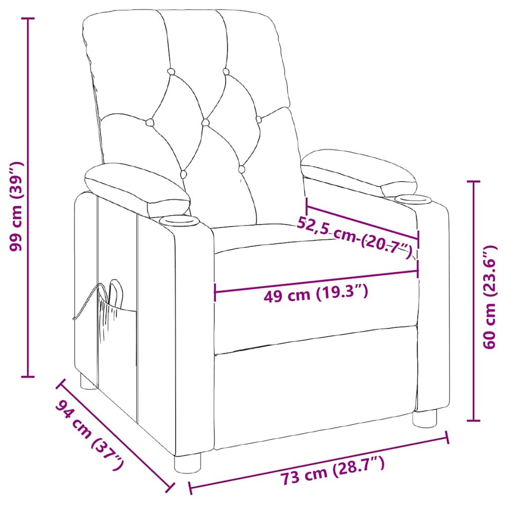 Massagesessel Braun Stoff