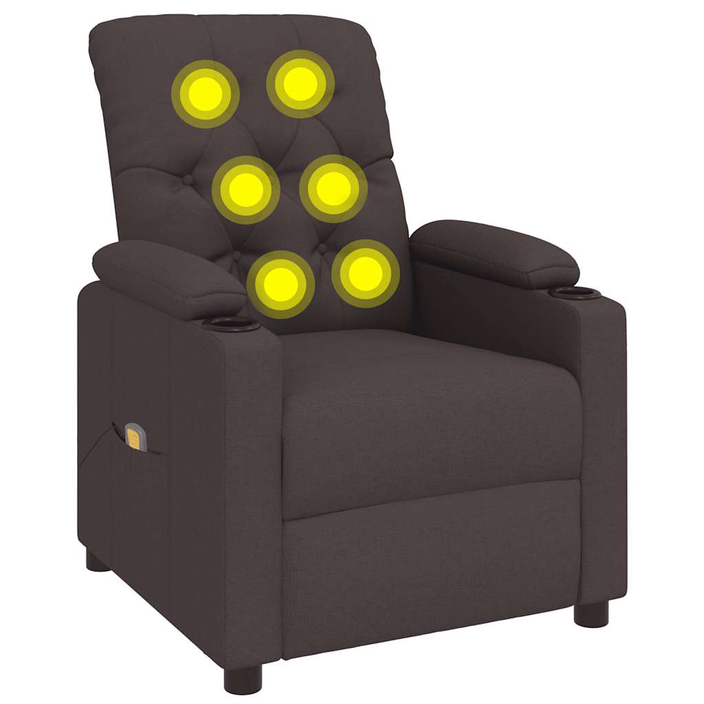 Massagesessel Dunkelbraun Stoff