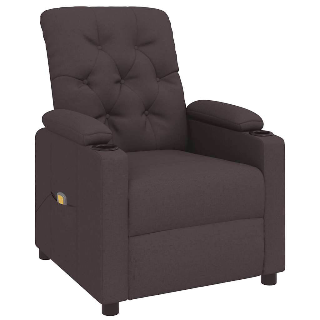 Massagesessel Dunkelbraun Stoff