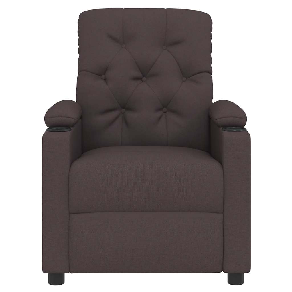 Massagesessel Dunkelbraun Stoff